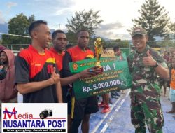 Inilah Sang Juara! Satgas YR 321/GT Tutup Lomba _Turnamen Mini Soccer_ HUT ke 62 Kostrad di Wamena Jayawijaya