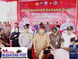 Polres Nganjuk Musnahkan Barang Bukti Sitaan Narkoba, Miras dan Knalpot Brong