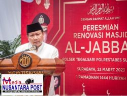 Awal Ramadhan, Kapolda Jatim Resmikan Masjid Al Jabbar di Polsek Tegalsari