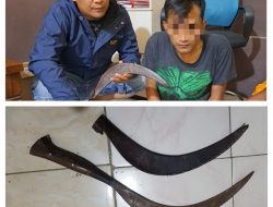 Polisi Berhasil Amankan Pelaku Pembawa Senjata Tajam