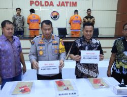 Polda Jatim Amankan Dua Tersangka Pembuat Kontrak Angkutan Ekspedisi Fiktif 11 Miliar Rupiah