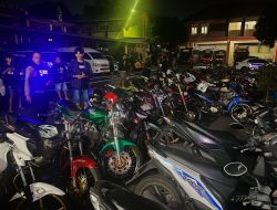 Polres Blitar Kota Jaring 44 Kendaraan Roda Dua Menggunakan Knalpot Brong Dalam Giat Razia Malam Minggu