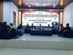 Audensi keluarga besar PSHT cabang Mesuji dengan Kapolres Mesuji dan jajarannya terkait aksi penusukan warga PSHT