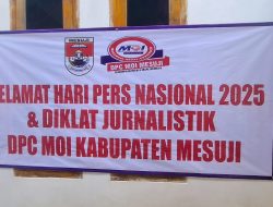 Dalam Rangka Hari Pers Nasional 2025 DPC MOI Kabupaten Mesuji Menggelar Diklat Jurnalistik bagi para Anggota yang tergabung di Organisasi MOi