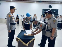 Kapolres Mesuji Pimpin Langsung Sertijab Kabagren dan kasat Binmas di Aula Polres Mesuji