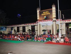 Polres Kediri Kota Gelar Nobar Timnas Indonesia vs Jepang, Ratusan Penonton Antusias dan Nikmati Makanan Minuman Gratis