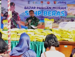 Sinergi Kodim 0808/Blitar Dan Bulog Salurkan Beras SPHP Untuk Warga Lewat Gerakan Pangan Murah