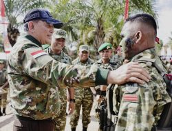 *Dukung Pembangunan Wilayah, Menhan RI dan Wakasad Tinjau Yon TP 827/MCY