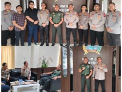 Penuh Keakraban, Kapolres Silaturahmi dengan Dandim 0817 Gresik Wujud Sinergitas TNI–Polri Kian Solid
